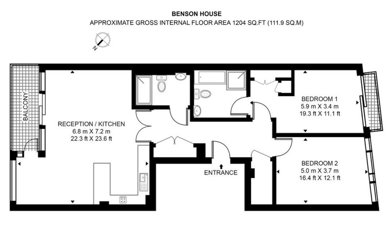 Floorplan: Benson House, approx. 1,204 sq ft