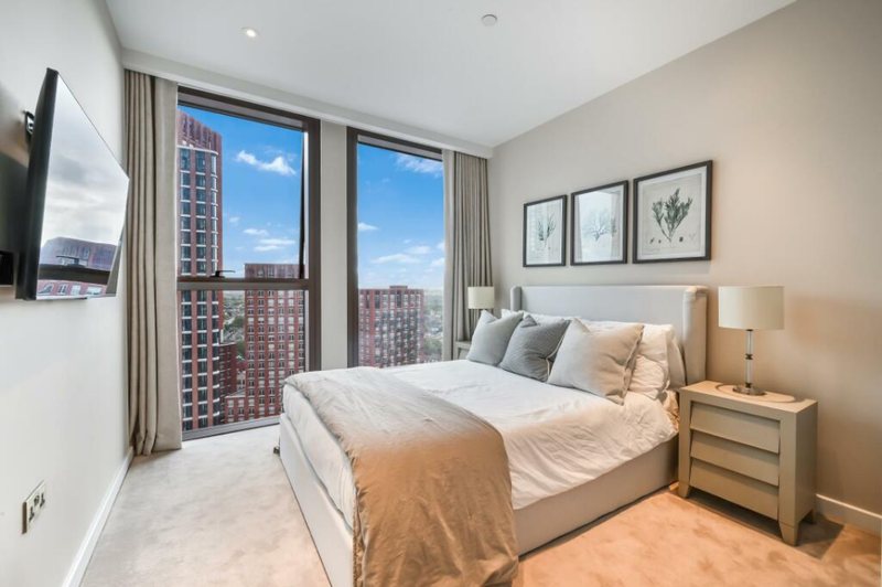 Bedroom with artwork